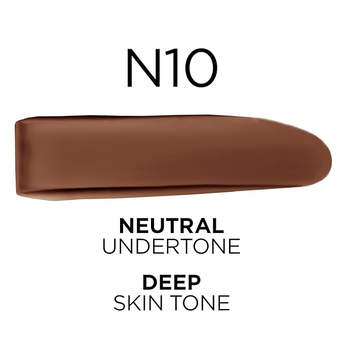 L'Oreal Paris True Match Super-Blendable Foundation, Medium Coverage Liquid Foundation Makeup, N10, Deep, 1 Fl Oz-Velvo Beauty