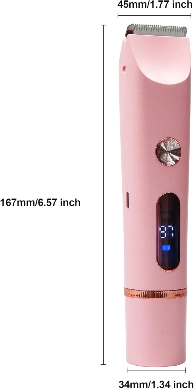 2025 Upgraded Bikini Trimmer for Women & 2 in 1 Dermave Bikini Shaver with LCD Display, Dual Head Cordless Electric Shaver, IPX7 Waterproof Wet/Dry Body Hair Trimmer for Face Body Intimate Areas,Pink-Velvo Beauty