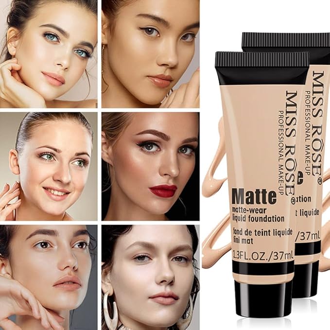 2 Pack Liquid Foundation Cream for Face Makeup,Durable Full Coverage Matte Concealer Make Up,Oil Control & Waterproof Base Primer -1+1 Fl.Oz (BEIGE 3#)-Velvo Beauty