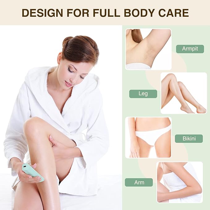 Waterproof Bikini Trimmer Women Electric Razor for Pubic Hair Women's Foil Shaver Rechargeable Shaver Removal with Snap-in Ceramic Blades IP7X Washable Head,Wet and Dry Use,Green-Velvo Beauty