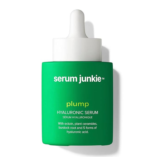 PLUMP Hyaluronic Acid Serum with 5D Hyaluronic Complex, Ectoin, Plant Ceramides, Vitamins B5 & E, Deep Hydration, Strengthens Skin Barrier, Fragrance-Free, 1 fl oz-Velvo Beauty