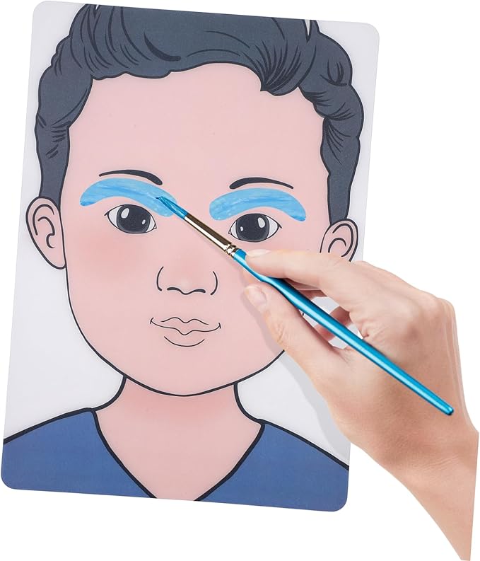 ADOCARN 2pcs Makeup Practice Board Makeup Training Face Colored Makeup Template Painting Exercise Template Cosmetic Makeup Template Eyelid Face Board Double Eyelid Plastic Child Face Paint-Velvo Beauty
