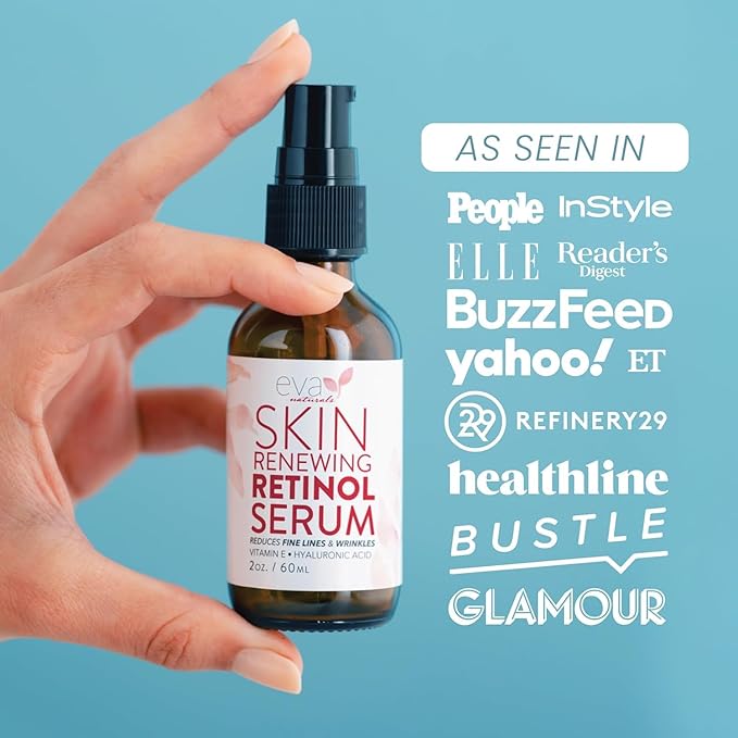 Retinol Serum by Eva Naturals - 2.5% Retinol Serum for Face with Hyaluronic Acid, Vitamin E & Organic Aloe - Retinol Face Serum that Reduce Wrinkles, Fine Lines & Dark Spots - Anti Aging Serum, 2 Pack-Velvo Beauty