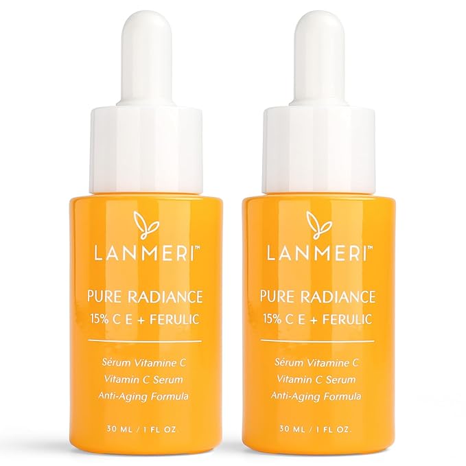 Vitamin C Face Serum 2pack- CE Ferulic Facial Serum with 15% Pure L-Ascorbic Acid, Ferulic Acid, Vitamin E, & Hyaluronic Acid - Anti Aging, Anti Wrinkle Skin Brightening Dark Spot Corrector-Velvo Beauty
