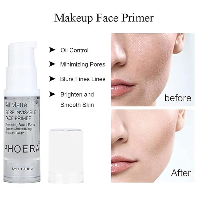 PHOERA Foundation Full Coverage Makeup, Mushroom Head Air Cushion CC Cream Natural Foundation Set,PHOERA Concealer, PHOERA Primer, PHOERA Powder, Foundation Brushes (103 Warm Peach+ 03 Warm Nude CC)-Velvo Beauty
