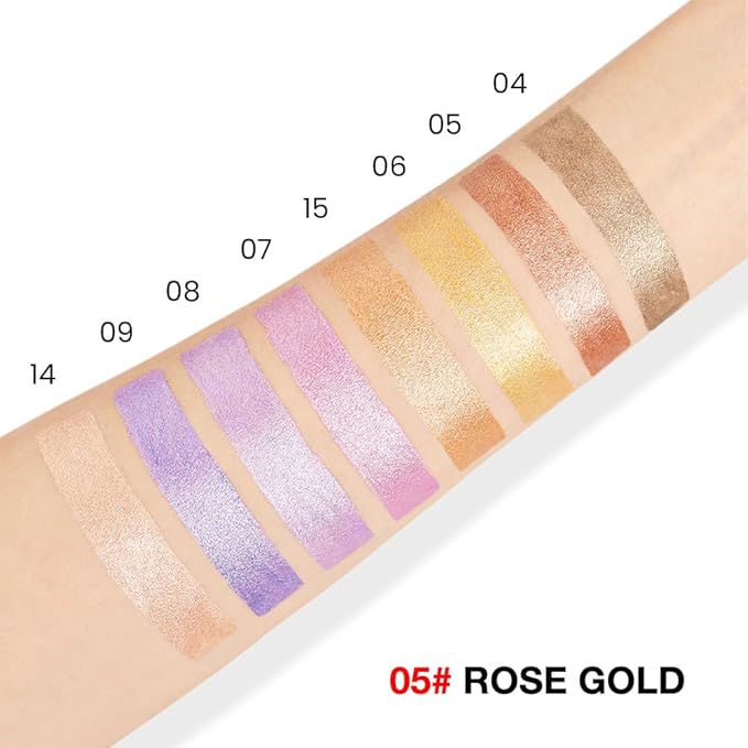 evpct Bronze Gold Shimmer Cream Eye Shadow Brightener Sticks Set for Eyes, Bronze Gold Shimmery Matte Pencil Eye shadow Applicator Stick Pen Palette Makeup Waterproof sombras en crema para ojos 05#-Velvo Beauty