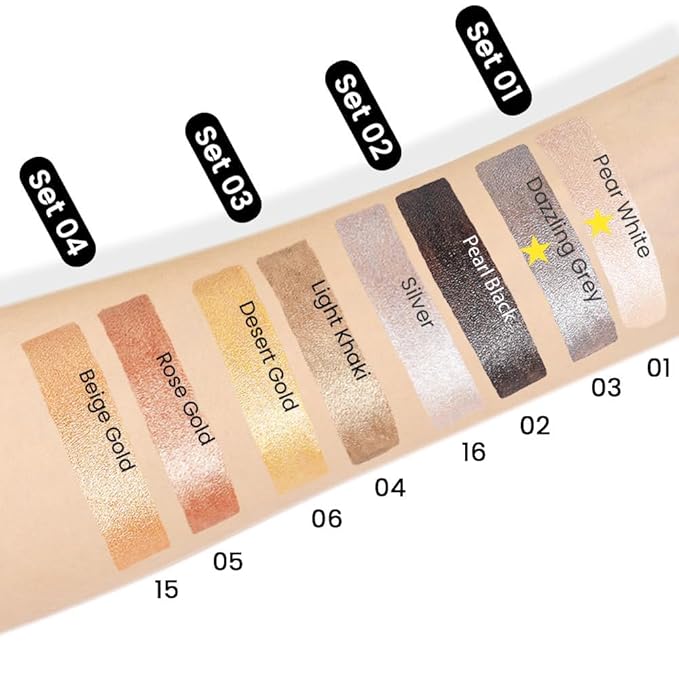 evpct 2Pcs Cream Eyeshadow Sticks Set for Eyes Pearl White & Pearl Black Shimmer Eye Crayon Shadow Brightener Stick Pencil Pen Bulk sombras en crema para ojos 01+03-Velvo Beauty