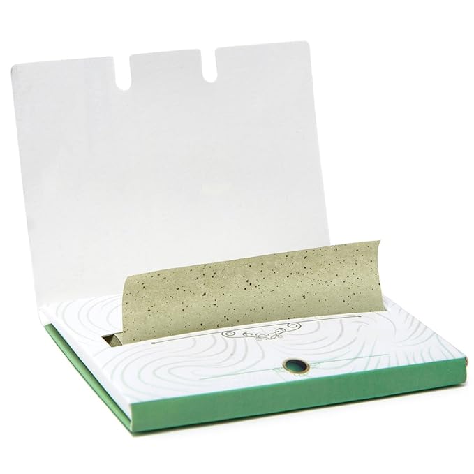 Facial Oil Blotting Paper For Oily Skin, 100 Count, pack of 6 - Natural Green Tea Face Absorbing Sheets, Skin Care and Oil Control Must Have For Both Female and Male-Velvo Beauty