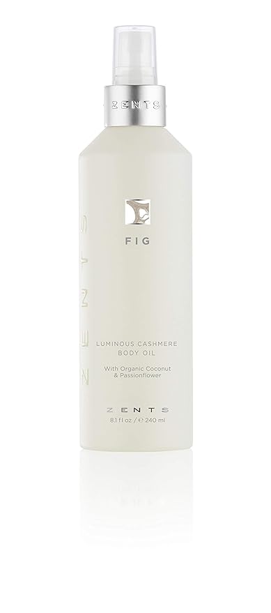 Zents Luminous Cashmere Body Oil (Fig Fragrance) | Moisturizing Body Oil with Vitamin E & Organic Coconut Oil | Softens & Smooths Skin | 8 fl oz-Velvo Beauty