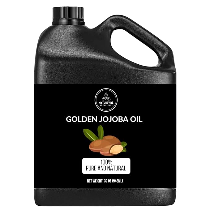 Naturevibe Botanicals Golden Jojoba Oil 32 oz – 100% Pure, Cold-Pressed Moisturizer for Skin & Hair | Antioxidant-Rich, Non-Greasy, Carrier Oil & Daily Hydration-Velvo Beauty