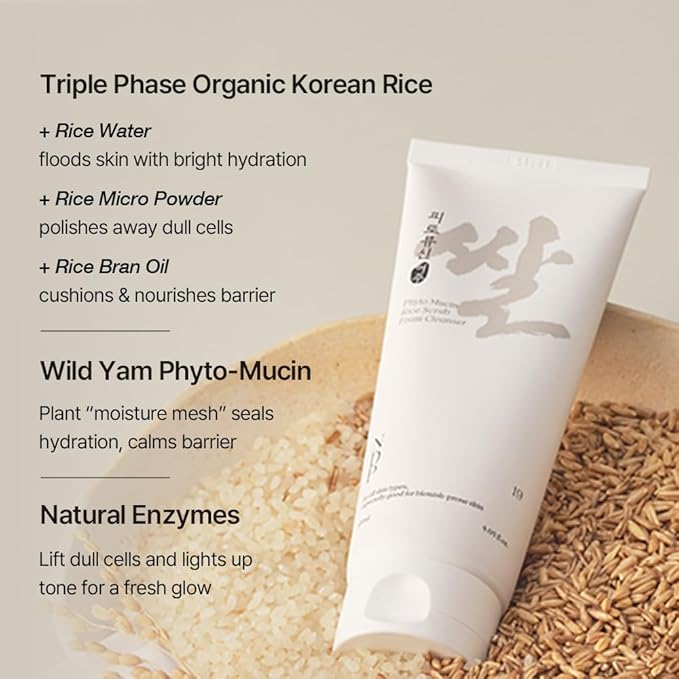 NDP Rice Mochi Deep Face Wash – Triple-Rice Airy Micro-Exfoliating Foam for Sensitive Skin, Phyto Mucin Hydration Shield, pH 5.5 Barrier-Safe Vegan Korean Skincare Cleanser, 4.05 fl oz (120 ml)-Velvo Beauty