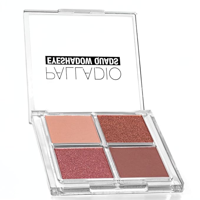Palladio Eyeshadow Quads, Velvety Pigmented Blendable Matte, Metallic & Shimmer Finishes, Creamy Formula, Four Way Quad Eye Shadow Palette, Talc-Free (Gossip Girl)-Velvo Beauty