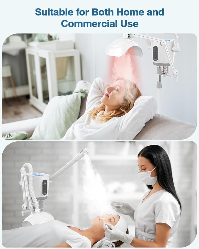 Kingsteam Professional Hot and Cold Facial Steamer,Nano Water Mist, Large Capacity Steam, 30 Min Timer, Deep Cleansing, Designed for Beauty Salon, Skin Clinic, Professional Salon, Home-Velvo Beauty