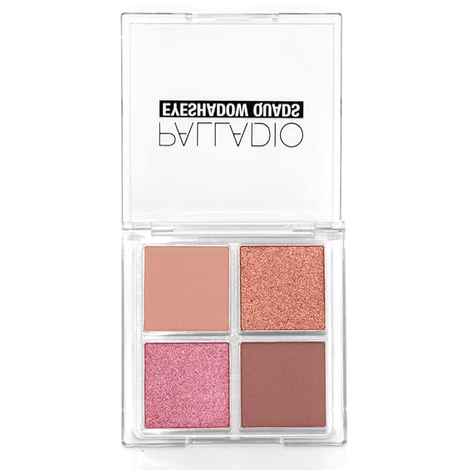 Palladio Eyeshadow Quads, Velvety Pigmented Blendable Matte, Metallic & Shimmer Finishes, Creamy Formula, Four Way Quad Eye Shadow Palette, Talc-Free (Gossip Girl)-Velvo Beauty