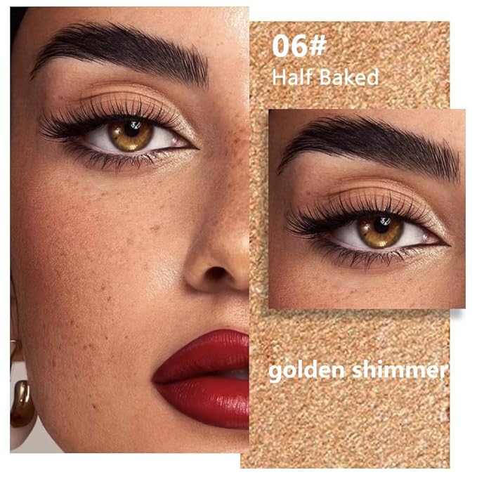 Golden Glitter Eyeshadow – Neutral Shimmer Eye Shadow, Daily Waterproof Long-Lasting Eyeshadow Powder Palette for Women Eye Makeup sombras para ojos (06)-Velvo Beauty