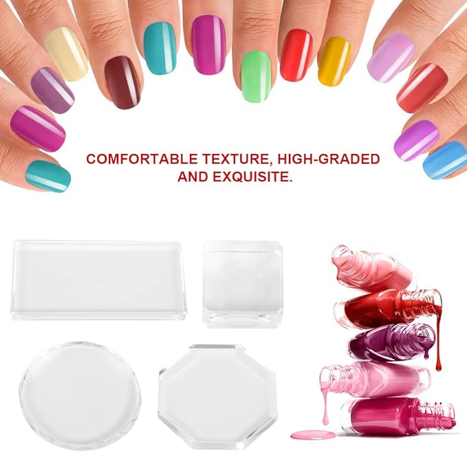 Glass Nail Art Palette Transparent Paint Drawing Colorful Paint Tray for Beauty Personal Care Drawing Color Dish DIY Nail Art Accessories Tools(02)-Velvo Beauty
