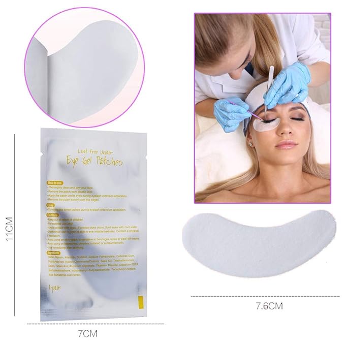 55 Pairs Set, Under Eye Hydrogel Pads, Professional Lint Free Eye Mask Eyelash Extension Gel Patches Kit for Adhesive Lash Beauty Tool (Golden)-Velvo Beauty