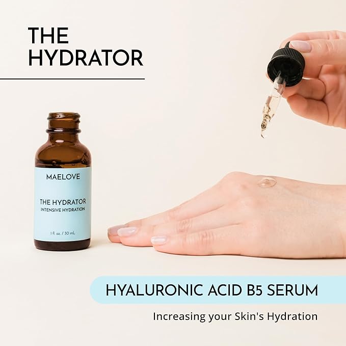 MAELOVE Hydrator Hyaluronic Acid B5 Serum with Resveratrol for Instantly Dewy Glow, Fills Fine Lines, Lightweight and Non Greasy, 1.0 fl oz-Velvo Beauty