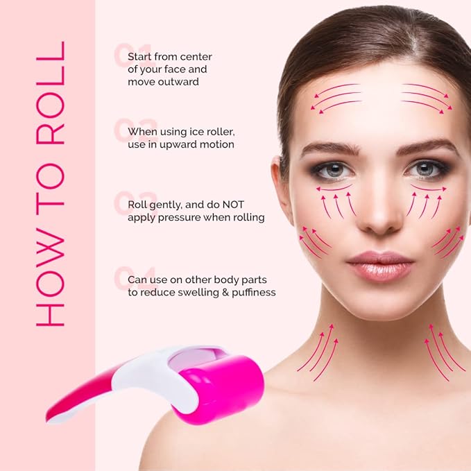 Elizabeth Mott Ice Roller for Face & Eyes Cooling Facial Massager to Reduce Puffiness Under-Eye Bags & Swelling Tighten Pores Boost Circulation Soothe Irritation, Numb Pain for Women and Men-Velvo Beauty