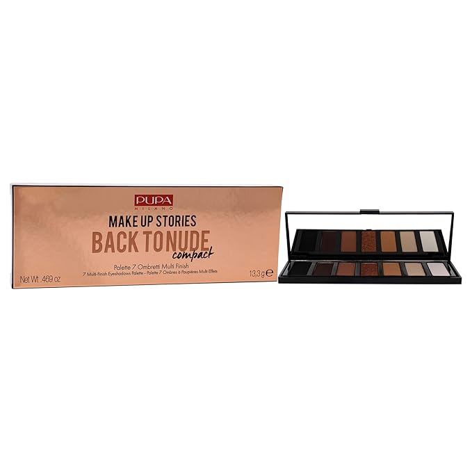 Pupa Milano Make Up Stories Eyeshadow Palette 001 Back To Nude - 7-Shade Shadow Collection with Matte, Satin, and Metallic Color Options - High Pigment Formula - Soft, Blendable Texture - 0.469 oz-Velvo Beauty