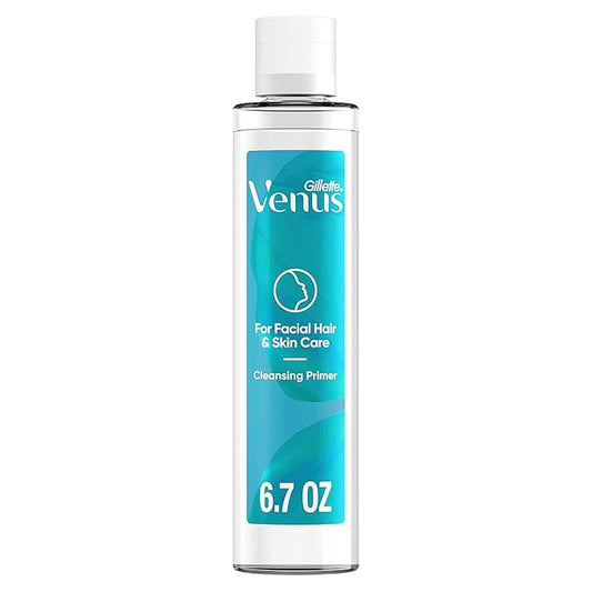 Gillette Venus for Facial Hair & Skin Care Cleansing Primer for Dermaplane Prep, 6.7oz, Use Before Eyebrow Razor, Dermaplaning Oil, Dermaplane Moisturizer, Dermaplaning Cleanser and Face Wash-Velvo Beauty