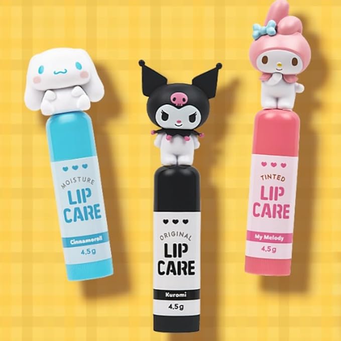 Cute Lip Balm, Adorable Character Lip Balm for Kids, Moisturizing and Nourishing Lip Care with Shea Butter for All Ages, Girls Lip Gloss, Toddler Lip Gloss (Black - Unscented)-Velvo Beauty