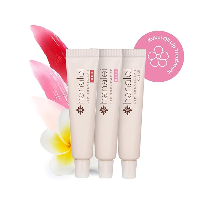 Hanalei Hydrating Lip Treatment Balm – Cruelty-Free, Paraben-Free Moisturizer for Severely Dry, Chapped Lips – Kukui Oil, Shea Butter & Grapeseed Oil –Multi Colored Tint, Travel-Size 3-Pack (5ml X 3)-Velvo Beauty