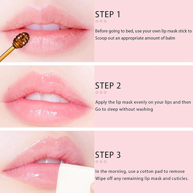 Bee Lip Balm Honey Pot, Strawberry & Honey Moisturizing Propolis Lip Mask, Hydrating & Prevention Dry and Cracked Lip Scrubs Exfoliator, Reduces Lip Lines (Red)-Velvo Beauty