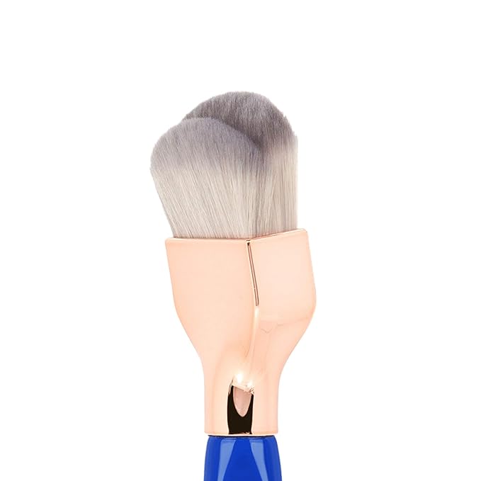 Bdellium Tools Professional Makeup Brush - Golden Triangle 972 Large Rounded Double Dome Blender - With All Vegan and Soft Synthetic Fibers, For Foundation Application & Blending (Blue, 1pc)-Velvo Beauty