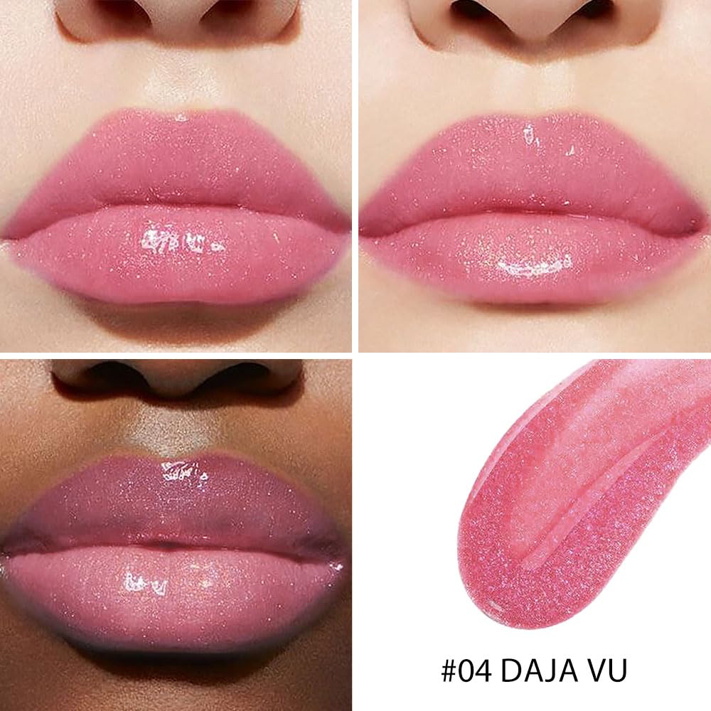 evpct 1Pcs Warm Pink Blush Red Pearlescent Shine Shimmer Glitter Lipstick Lip Gloss, Metallic Sparkly Sparkle Glossy Lip Gloss Tint Stain Liquid Lipsticks Makeup Set for Women Long Lasting Waterproof-Velvo Beauty