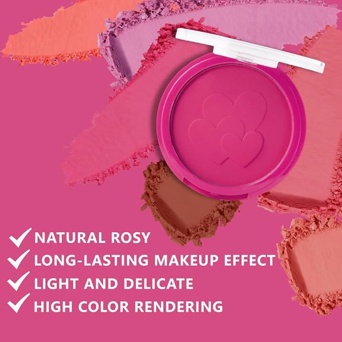 Single Rose Pink Matte Blush for Cheeks Face Blushes Makeup Palette, Rose Bean Monochrome Cream Blushes Palette Makeup for Older Women, Natural Pigmented Paleta de rosa oscuro monocromática 02-Velvo Beauty