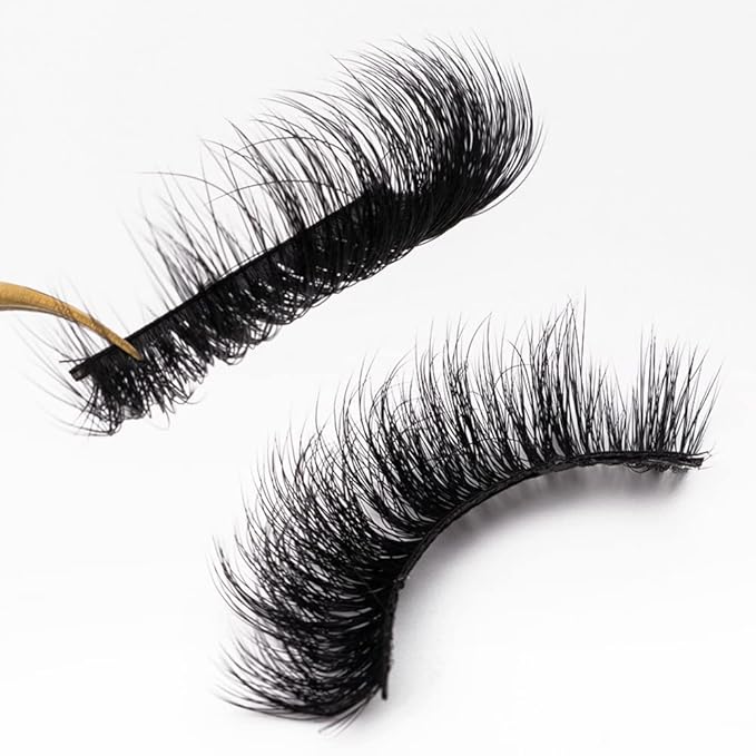 HBZGTLAD 6 Pairs Fluffy False Eyelashes Natural Faux Mink Strip 3D Lashes Pack(3DQG-114)-Velvo Beauty
