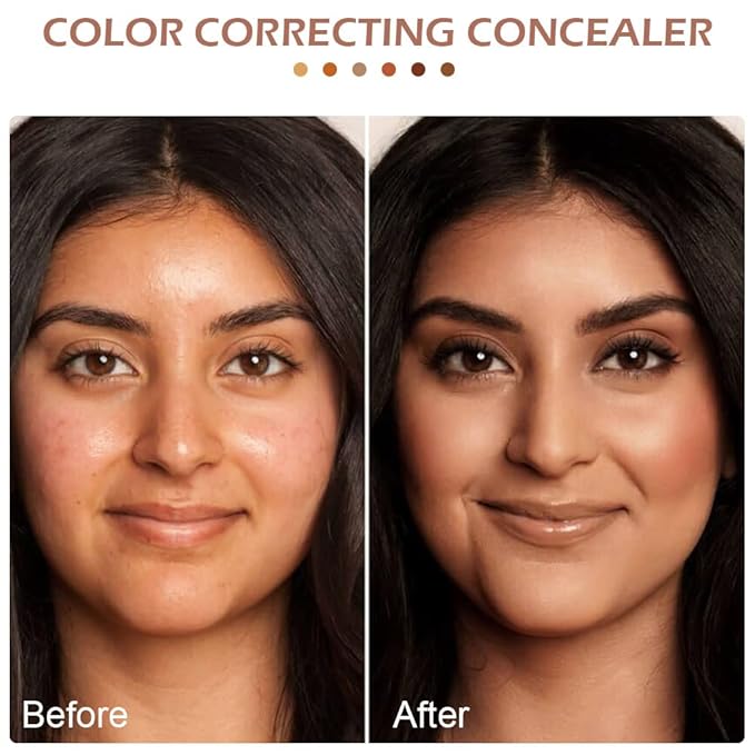6 Color Correcting Concealer Palette With Concealer Brush, Tattoo Concealer, Cream Contouring Makeup Kit, Corrects Dark Circles Red Marks Scars Light Mediumor creamy concealer A3-Velvo Beauty