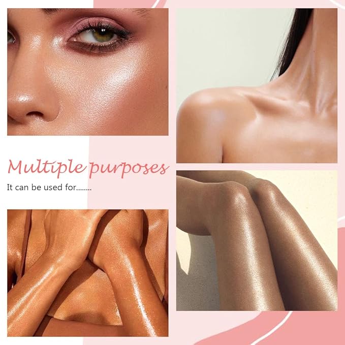 evpct 1Pcs Glitter Highlighter Powder Stick Make up Puff Fairy Stick Peal White Shimmer Glitter Face Body Liquid Highlighter makeup illuminators de maquillaje polvo traslucido maquillaje para mujer 01-Velvo Beauty