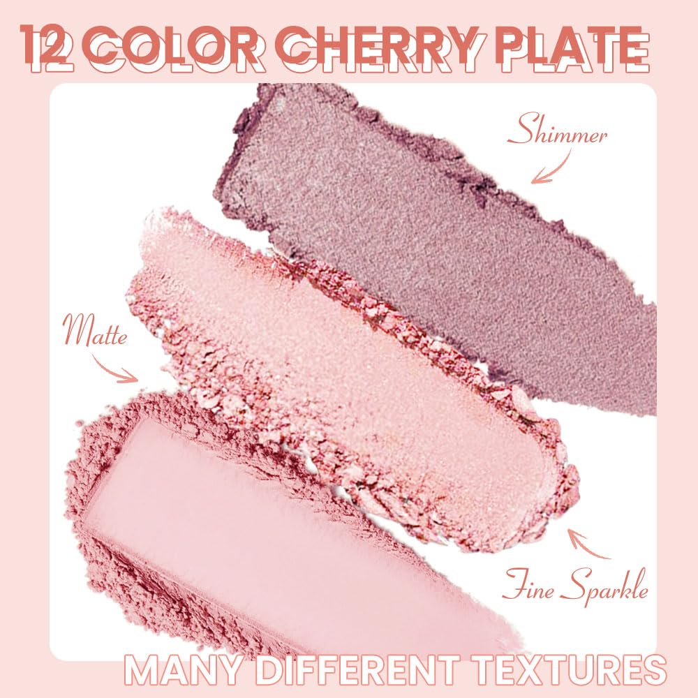 AMY'S DIARY 12Color Light Pink Purple Eyeshadow Palette, Long-Lasting, and Highly Pigmented. Elevate Your Eye Makeup– Unleash Your Unique Style (07#)-Velvo Beauty