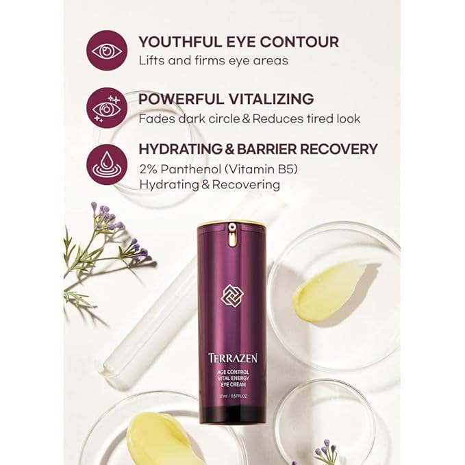 Age Control Vital Energy Eye Cream 0.57 fl. Oz. (17ml), Plant Stem Cell + Real Protein + Hyaluronic Acid + Vitamin infused eye cream, Wrinkle Care Eye cream, K-Beauty-Velvo Beauty