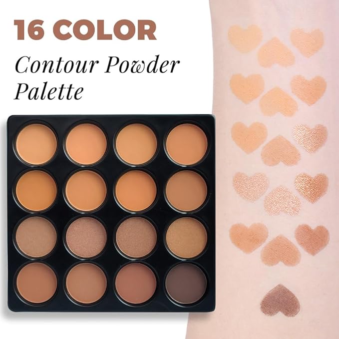 Professional Light Medium Brown Contour Highlight Palette,Multiple Full Coverage Makeup Palet for Correcting, Easy Blending, Long-lasting formula, Sculpt & Highlighting,Matte and Shimmer Finish, 16A-Velvo Beauty