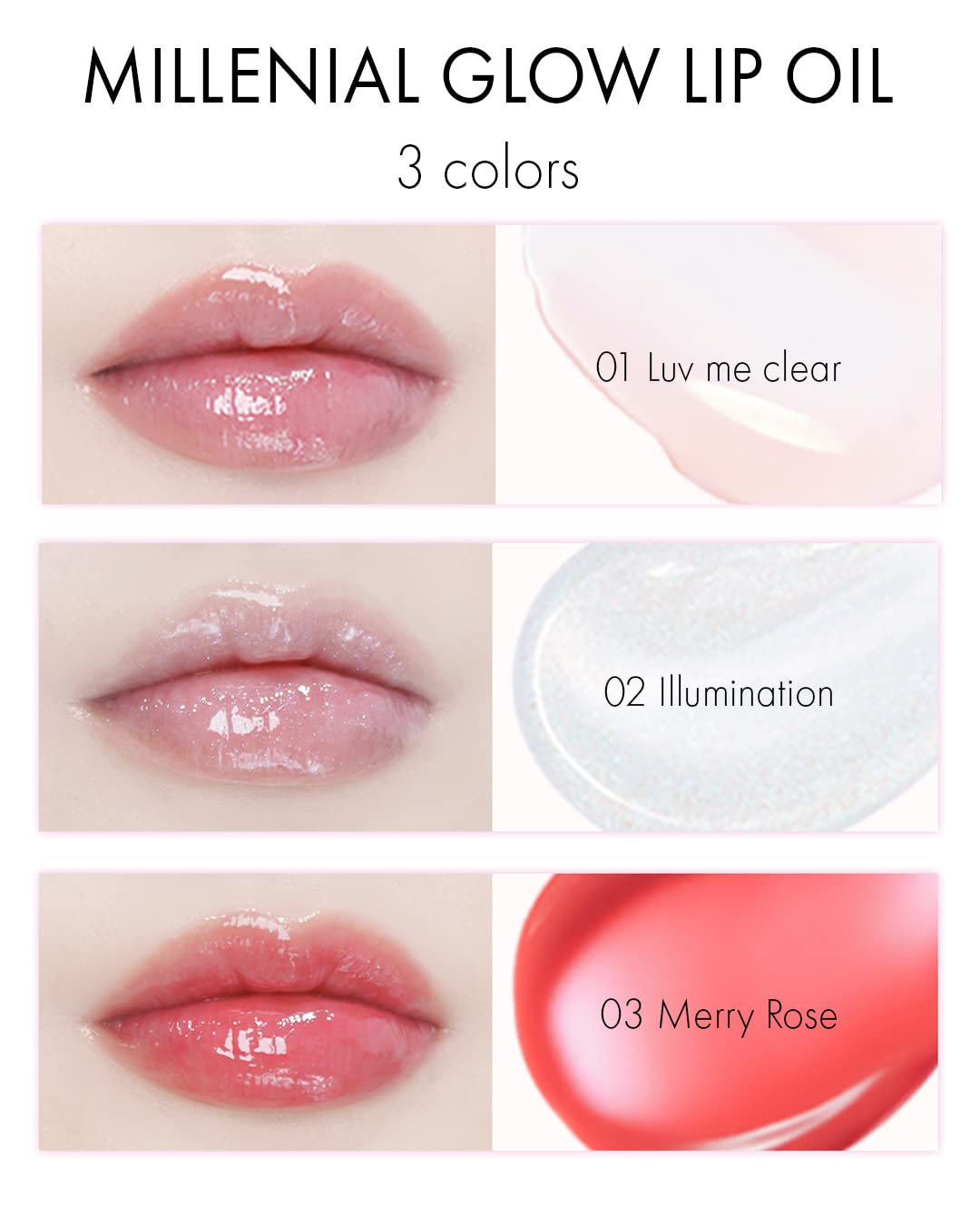 VIDIVICI Millennial Lip Oil #01 Luv Me Clear - Non-Sticky Dewy Gloss for Moisturized & Voluminous Lips - Overnight Lip Masks & Lip Sleeping Mask for Day & Night Use, 0.12 fl.oz.-Velvo Beauty