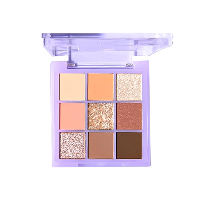 Violet Fairy 9 Color Eyeshadow Palette, Warm Neutrals (03)-Velvo Beauty