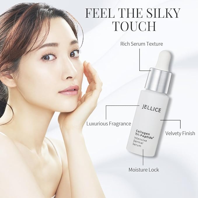 Intensive Dermal Collagen Tripeptides Serum for Face - Collagen Serum for Women with All Skin Types - Enhanced Hydration & Nourishment - Japanese Cosmetics - 1.01 fl oz-Velvo Beauty