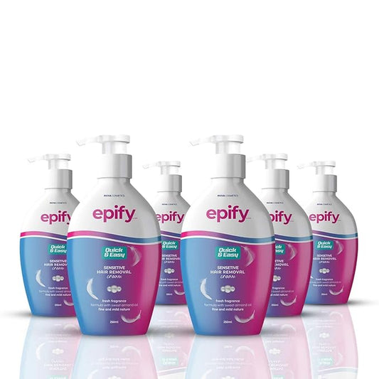 Epify Intimate Hair Removal Cream for Men and Women - Pubic, Bikini & Sensitive Areas (Pack of 6)-Velvo Beauty