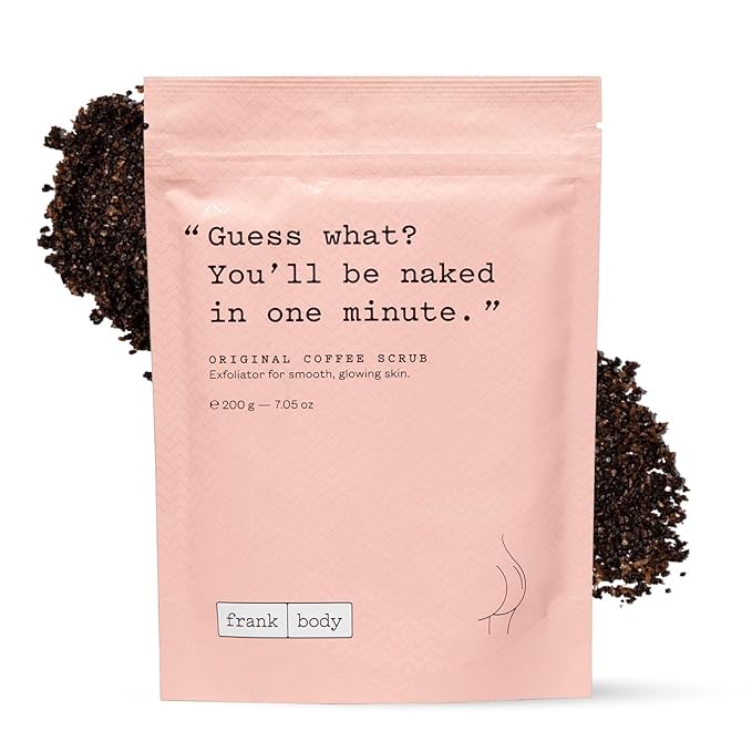 Frank Body Original Coffee Scrub, 7.05oz | Natural & Cruelty Free Exfoliating Body Scrub | Hydrating Vegan Scrub Skin Care For Stretch Marks, Acne, Cellulite | 1ct-Velvo Beauty