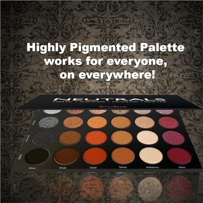 Cosmeticss - Neutrals, 24-Color eyeshadow Palette Matte/Shimmer/Metallic.Glitter Finish, Highly Pigmented Eye shadow Makeup, Long- Wearing Eye Palette, Eye Makeup Kit with Easy-to-Blend Shades-Velvo Beauty