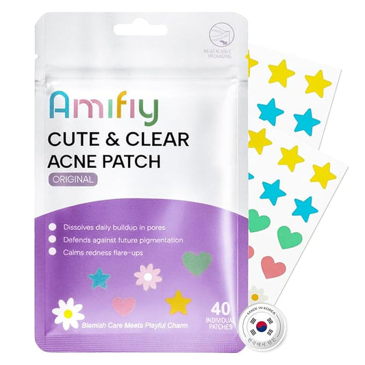 Cute Pimple Patches, Korean Skincare Star Acne Patches for Face, Multiple Shapes Oil-Absorbing Zit Dots, Vegan & Cruelty-Free Blemish Treatment with Hydrocolloid & Tea Tree, 40 Count-Velvo Beauty