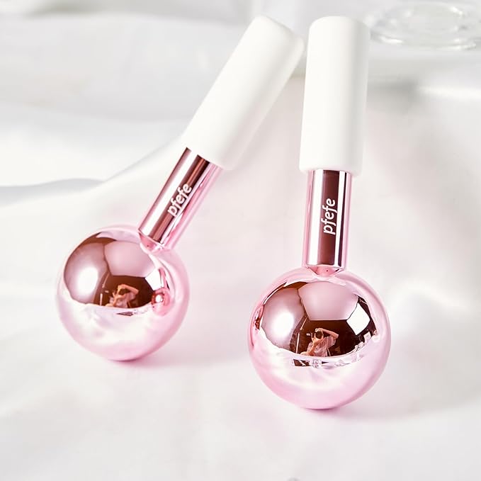 Ice Globes for Face & Eyes, Unbreakable Stainless Steel Cryo Sticks for Beauty Routines, Facials Cold Roller Colling Globes for Puffiness, Wrinkles, Dark Circles, Headaches-Velvo Beauty