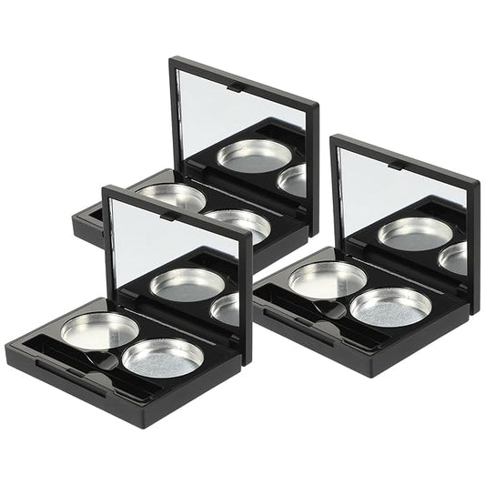Empty Magnetic Eyeshadow Makeup Palette with 2Pcs Round Metal Pans,Magnetic Makeup Palette, Empty Makeup Palette,Aluminum Blush Empty Magnetic Eyeshadow Case,Customizable Beauty Organizer-Velvo Beauty