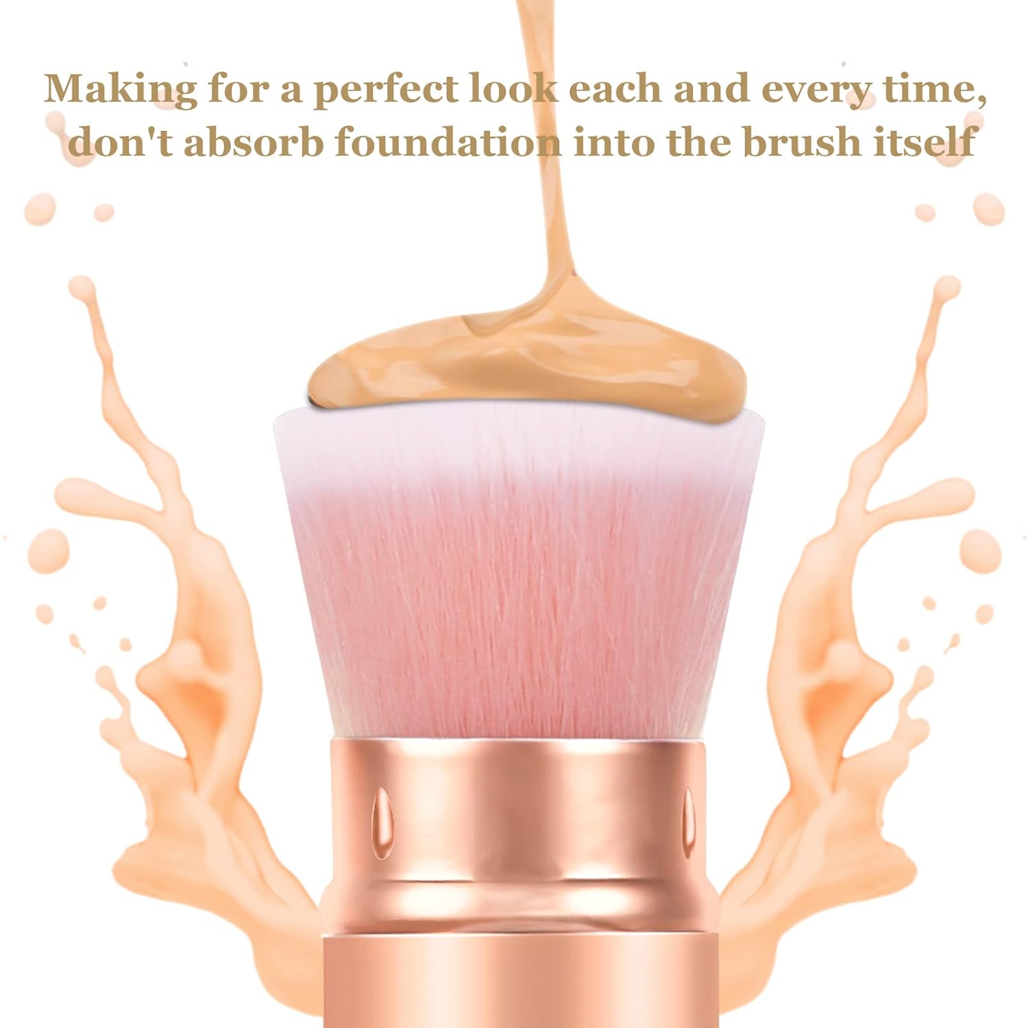 Falliny Retractable Makeup Brushes, Travel Kabuki Powder Foundation Brush, Portable Face Liquid Foundation Sunscreen Brush with Cover for Blending Liquid, Bronzer,Cream or Flawless Powder Cosmetics-Velvo Beauty