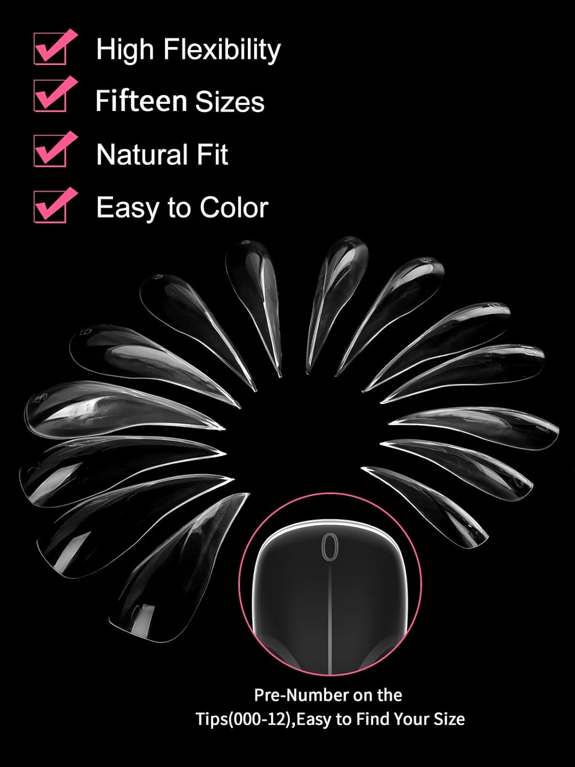 EBANKU Dual Nail Forms for Poly Extension Gel, 150 PCS Clear Eagle Claw Nail Molds Reusable 15 Sizes Hawk Curve Nail Extension Forms for Builder Gel Manicure Design Salon DIY-Velvo Beauty