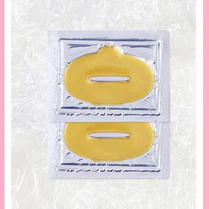 30 pieces of Moisturizing Collagen Crystal Lip Mask - Anti-Ageing & Anti Chapped, Reduce lip Wrinkles, Fade Lip Color, Make Skin Smooth And Firm Collagen Lip Pieces (Gold)-Velvo Beauty