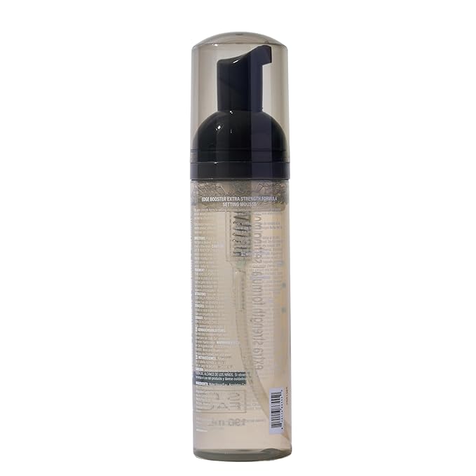Style Factor EDGE BOOSTER Extra Strength Setting Mousse – Frizz Control, Extra Volume, and Conditioning – 6.4oz Hematite Mousse for Curly Hair